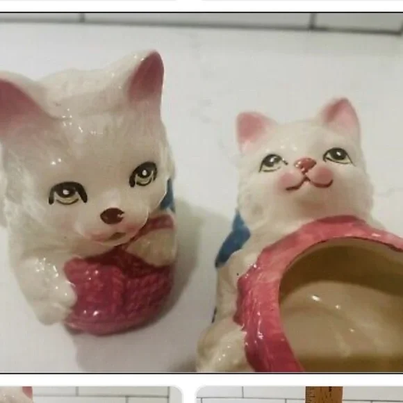 Vintage 1993 Cat with yarn Creamer and Sugar Set - Picture 9 of 10